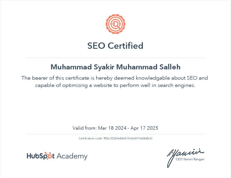 SEO Certificate